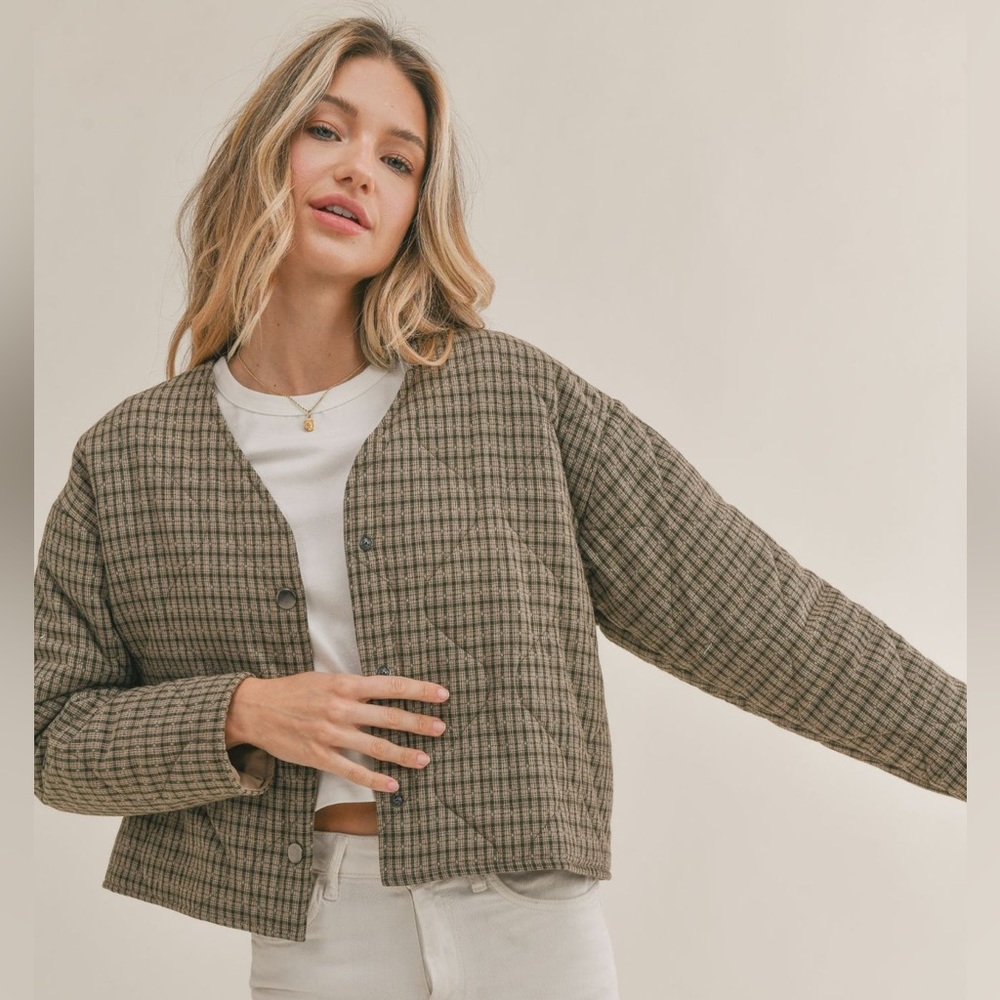 Sadie & Sage Beach Picnic Plaid jacket